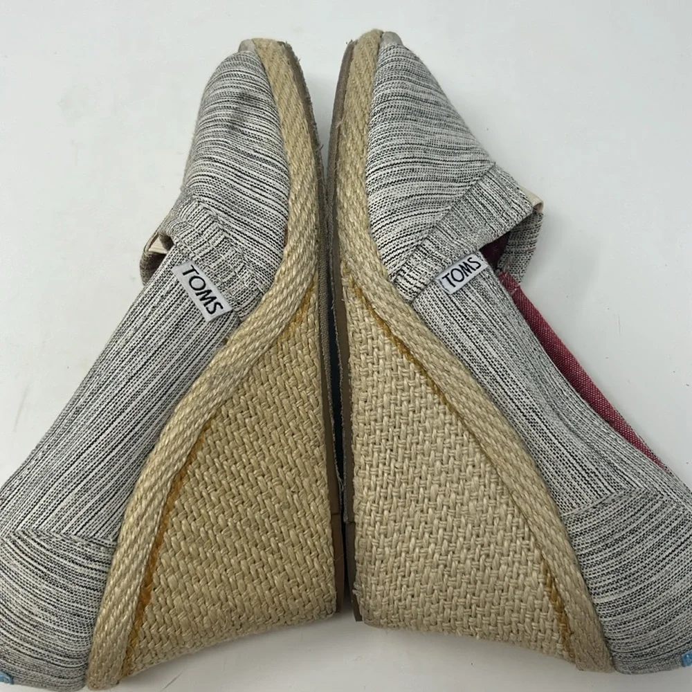 Toms Espadrille Wedged Heel Open Toe Shoes Size 7